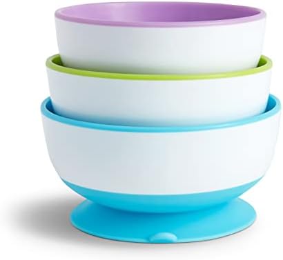 Munchkin Stay Put Bowls and Divided Plates 5 Pack Blue Green Purple