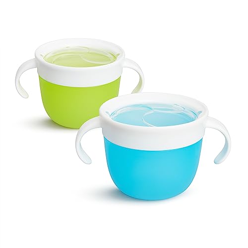 Munchkin Snack Catcher Toddler Cups 2 Pack BlueGreen Suction Bowls 3 Pack