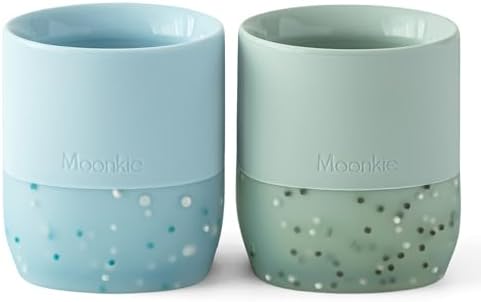 Moonkie Silicone Baby Cups 4 Months 2 oz 2 Pack Confetti