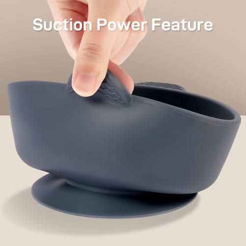 Eascrozn Silicone Baby Feeding Set 3 Bowls 3 Spoons