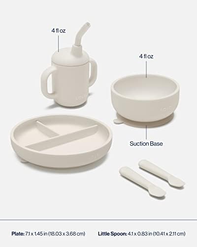Lalo First Bites Baby Feeding Set - 6 Pieces Non-Toxic Silicone