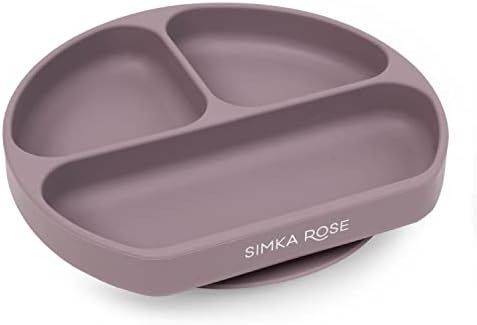 Simka Rose BPA Free Silicone Baby Plates for Self Feeding