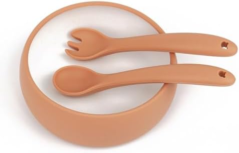 8PCS Silicone Baby Plates Utensils Set for Toddlers 1-3