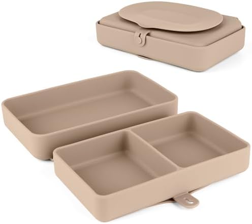 Nearbyme Foldable Silicone Baby Plate for Toddlers