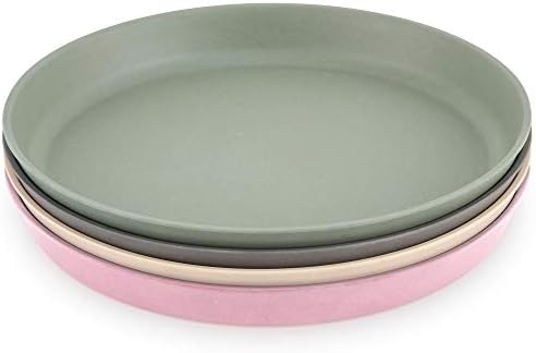 WeeSprout Bamboo Plates Set of 4 for Kids