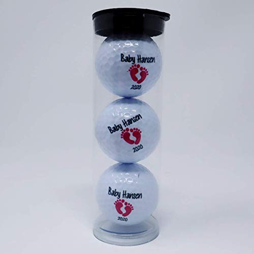 Baby Feet Announcement Personalized Golf Balls Set of 3