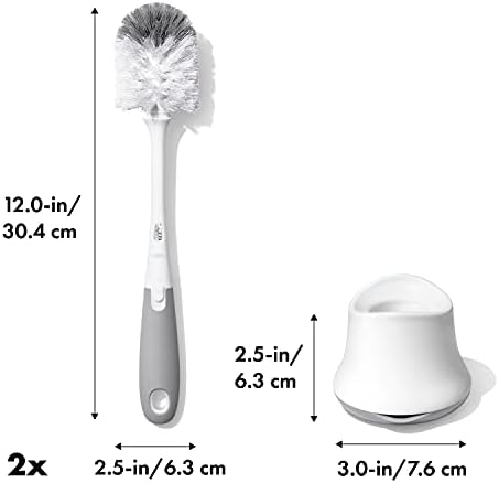OXO Tot Bottle Brush with Nipple Cleaner and Stand 2-Pack