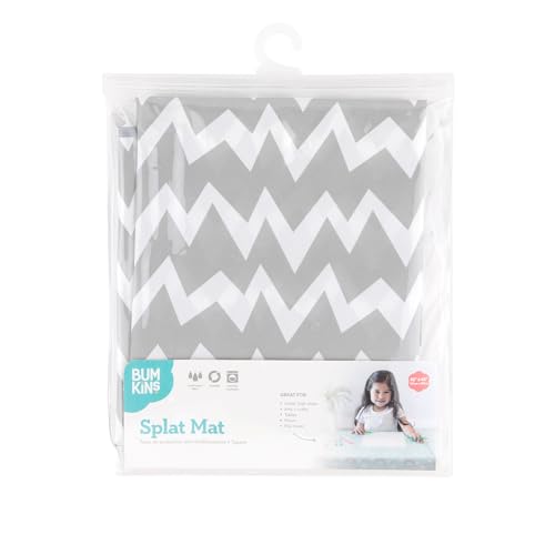 Bumkins Gray Chevron Splat Mat 42x42in