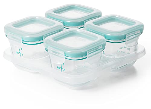 OXO Tot 4oz Glass Food Storage Containers Teal