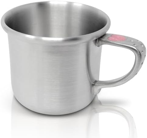 Danforth Pewter Baby Cup with Pink Heart Polka Dots