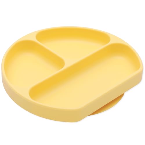 Bumkins Toddler Suction Plate with Divided Grip Pineapple Design 6 Months Up
