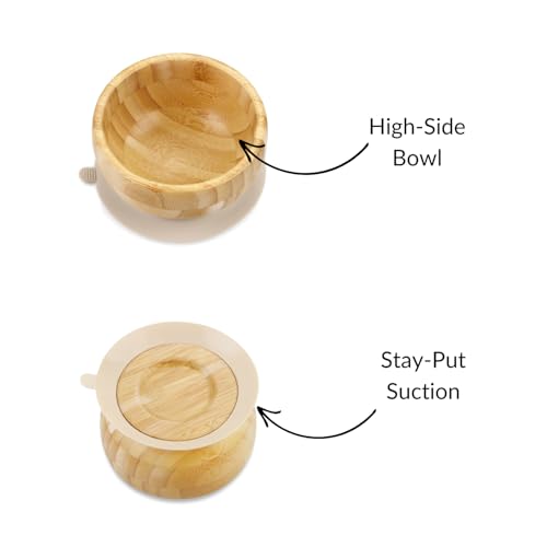 PandaEar Bamboo Suction Bowl with Silicone Spoons