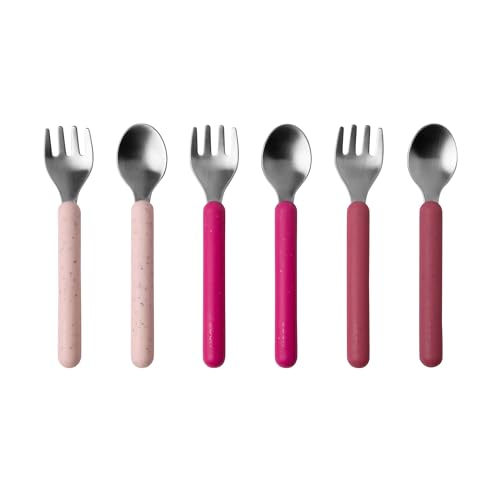 Boon Chow Toddler Flatware Set - 6 Pieces Magenta Mauve Pink