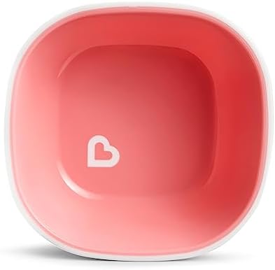 Munchkin Splash 4 Piece Toddler Plate and Bowl Set Pink Purple