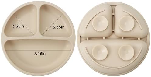 PandaEar Silicone Baby Feeding Set - 2 Plates 2 Cups 2 Spoons Forks
