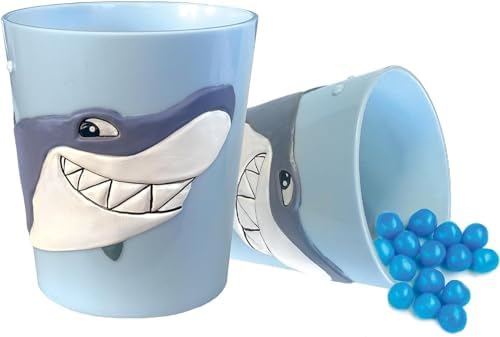 Lilys Home 3D Great White Shark Tumbler Cup 10 Ounce BPA-Free