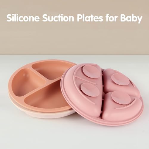 Eascrozn Toddler Plates 3 Pack Suction Food Grade Silicone