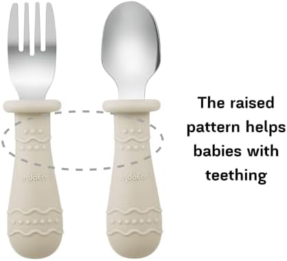 PandaEar Baby Feeding Set 2 Pack Silicone Stainless Steel 1
