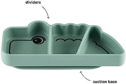 Done by Deer Crocodile Snack Plate - Suction BPA-Free Durable 1