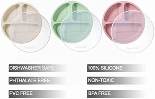 PandaEar Silicone Suction Plates for Babies 3 Pack