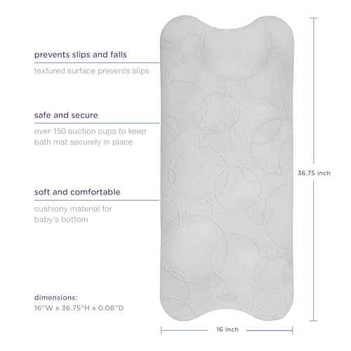 Ubbi Cushioned Non-Slip Bath Mat for Baby Gray