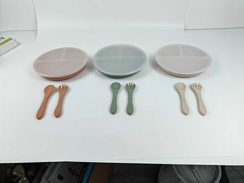 3 Pack Toddler Plates with Lids and Utensils