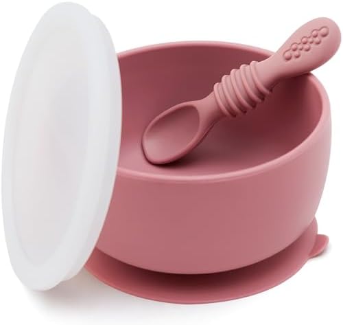 SAMiGO Silicone Baby Bowl and Spoon Set for 6 Months 1