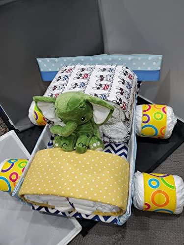 Cotton Racecar Diaper Cake with Polka Dots
