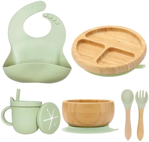 Bamboo Plates for Babies and Kids Green