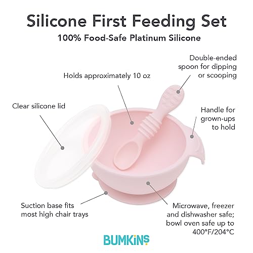 Bumkins Baby Bowl Set with Suction Pink