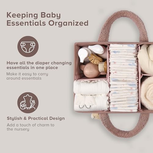 PeraBella Baby Diaper Caddy Organizer with Handle