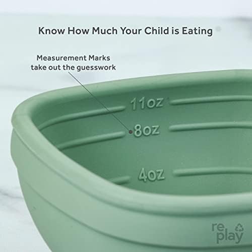 Re-Play Sustainables Silicone Suction Bowl - 11 oz Sage