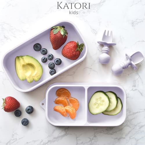 KATORI Kids Suction Plate Set 5pc with Travel Bag