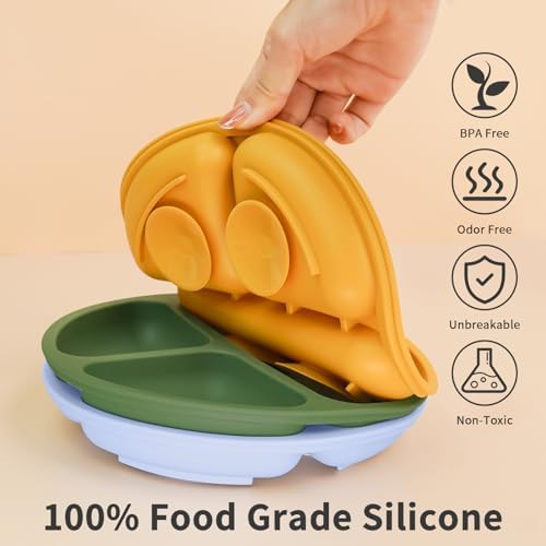 LITTLE RAWR Suction Plates 3 Pack BPA Free