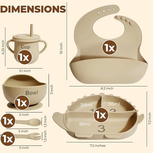 Dinosaur Themed Baby Silicone Feeding Set BPA Free