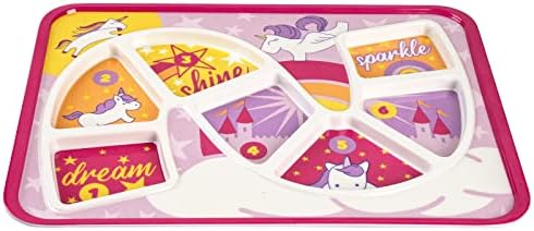 GSM Brands Rainbow Unicorn Toddler Plate