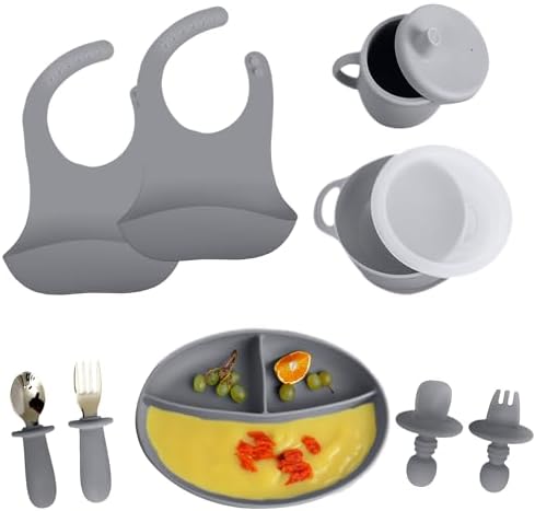 Positive Pieces Silicone Baby Feeding Set for 6-Month Olds