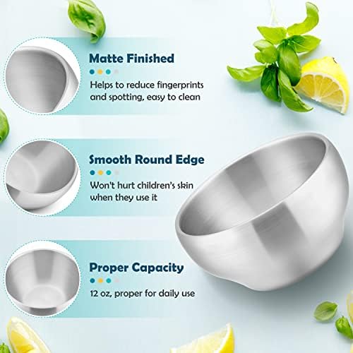HaWare 6-Piece Stainless Steel Toddler Bowls