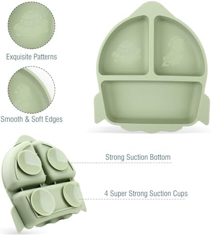 Nohlerlife Toddler Weaning Plate Set with Cutlery 1