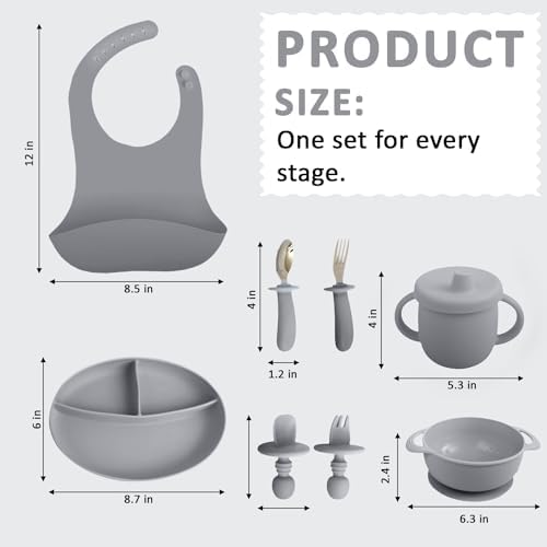 Positive Pieces Silicone Baby Feeding Set for 6-Month Olds