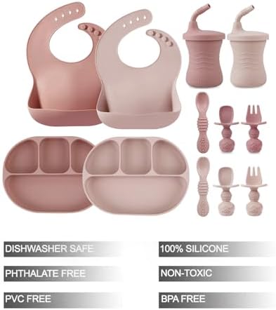 PandaEar 12PCS Silicone Baby Feeding Set 1