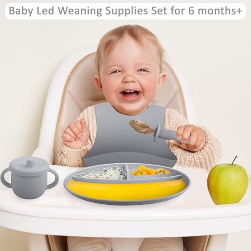 Positive Pieces Silicone Baby Feeding Set for 6-Month Olds