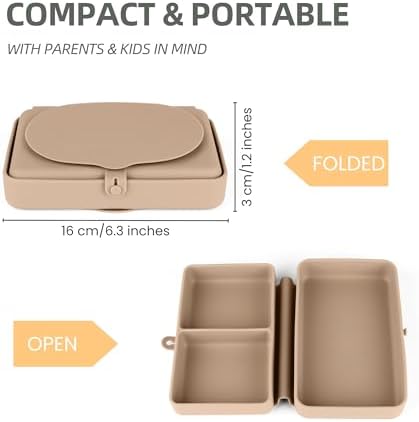 Nearbyme Foldable Silicone Baby Plate for Toddlers