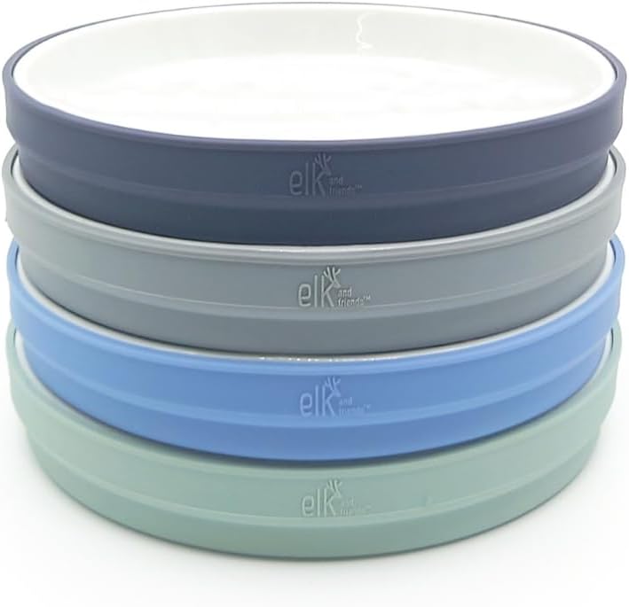 Elk and Friends Kids 78 Porcelain Plates with Silicone Sleeves