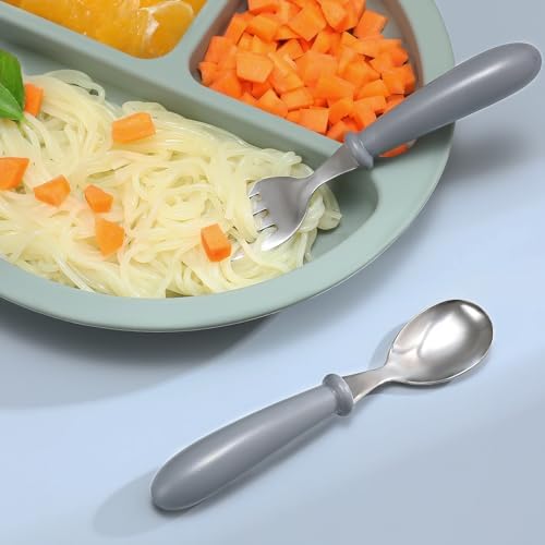 6 Piece Toddler Utensils Set with Soft Round Handles