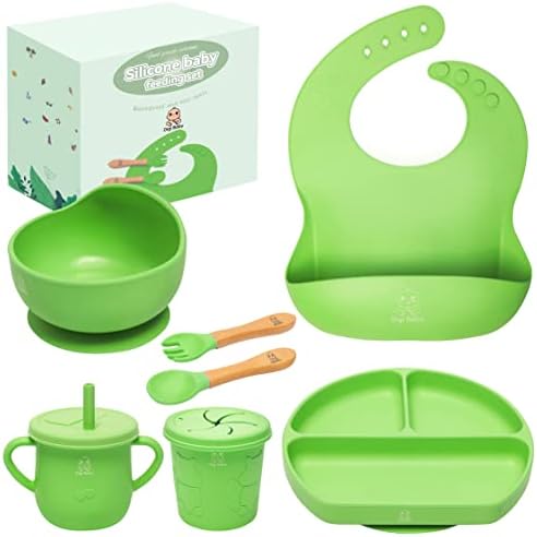 Digi Baby Led Weaning 7 Piece Silicone Feeding Set - Green