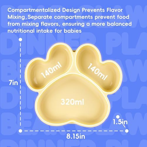 Blisskidsland Silicone Suction Plates for Babies Toddlers Pink
