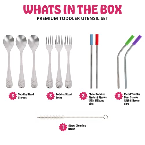 HOMEFAVE 15-Piece Toddler Silverware Set