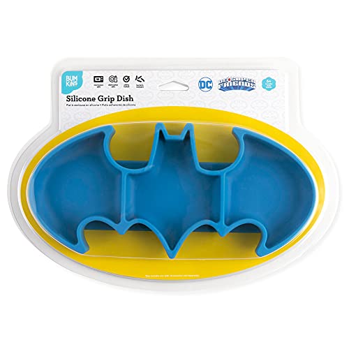 Bumkins Toddler Suction Plate with Sticky Base - Batman Blue