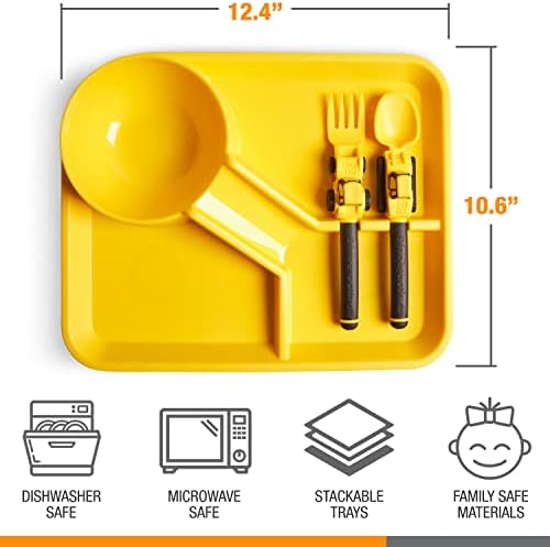 Construction Themed Toddler Plate Set - 3 Piece